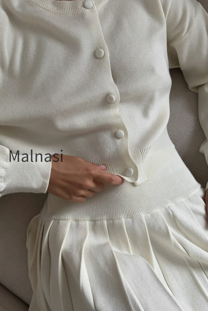 ruffled-short-knit-cardigan-mini-skirt-two-piece-set