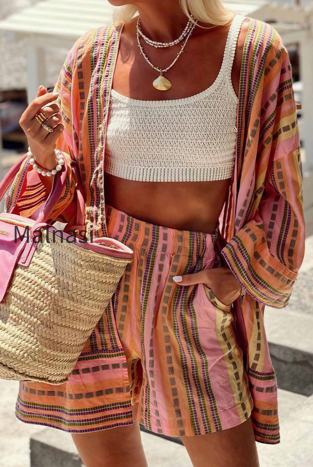 vacation-stripe-loose-two-piece-set