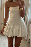 sexy-color-block-strapless-balloon-hem-mini-dress