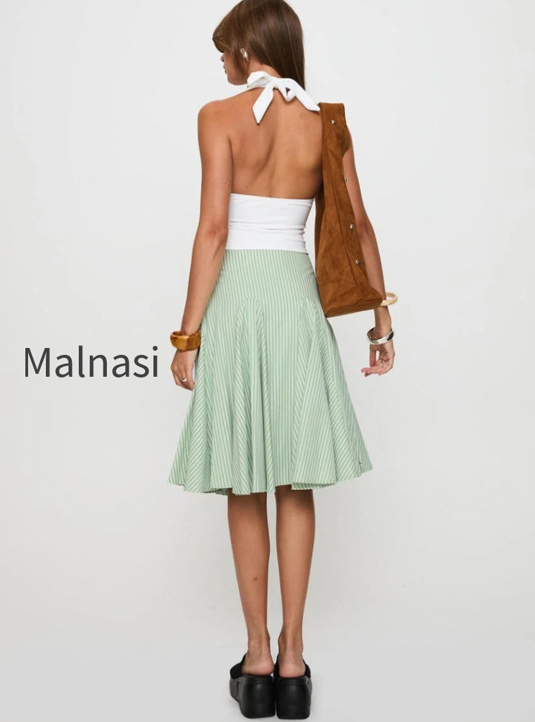 evangaleine-pleat-midi-skirt-green-white