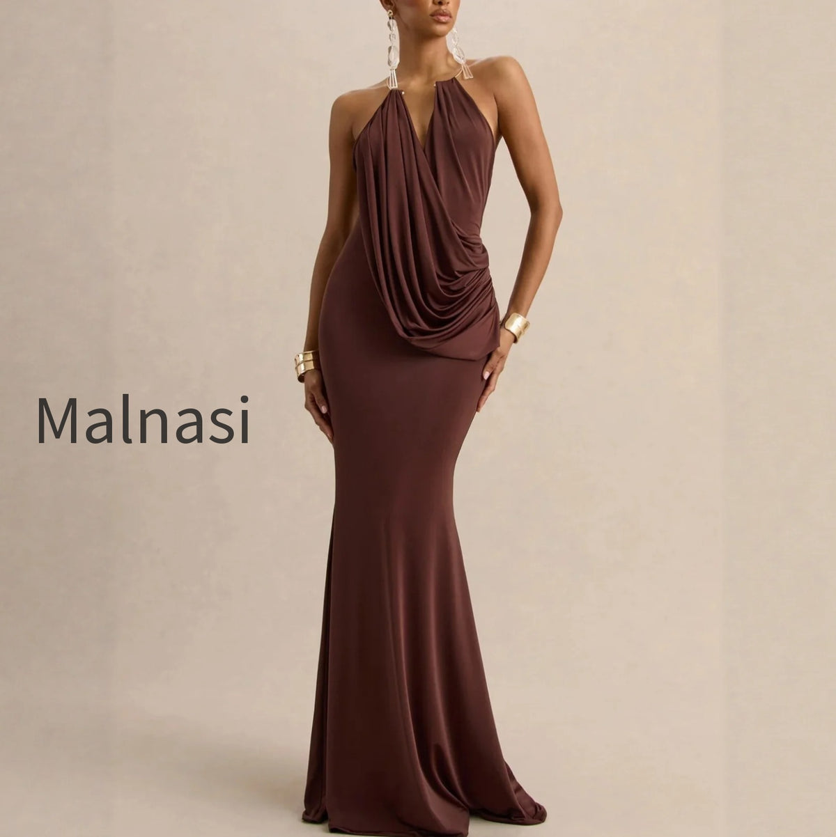 ruffle-cowl-neck-bodycon-maxi-dress