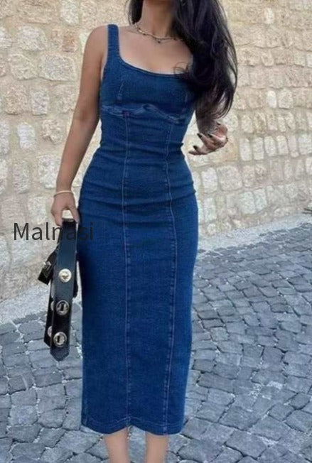 strappy-zip-back-denim-dress