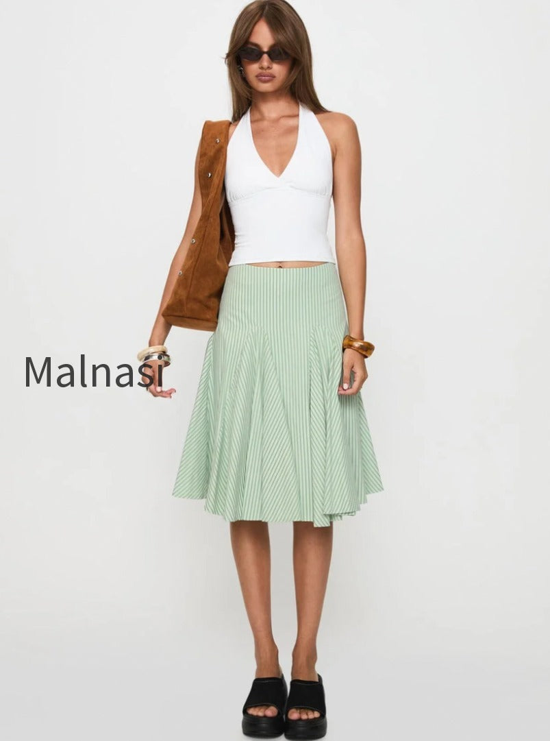 evangaleine-pleat-midi-skirt-green-white