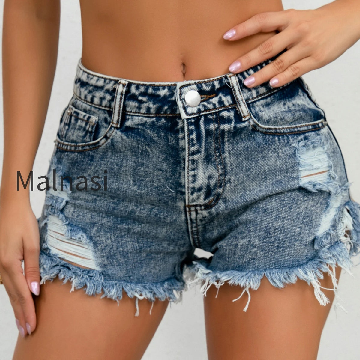distressed-low-rise-denim-shorts