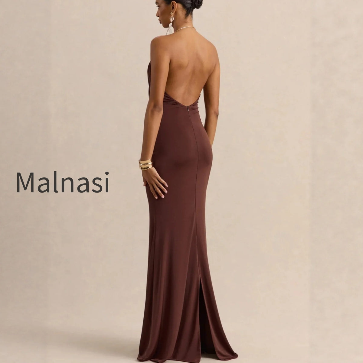 ruffle-cowl-neck-bodycon-maxi-dress