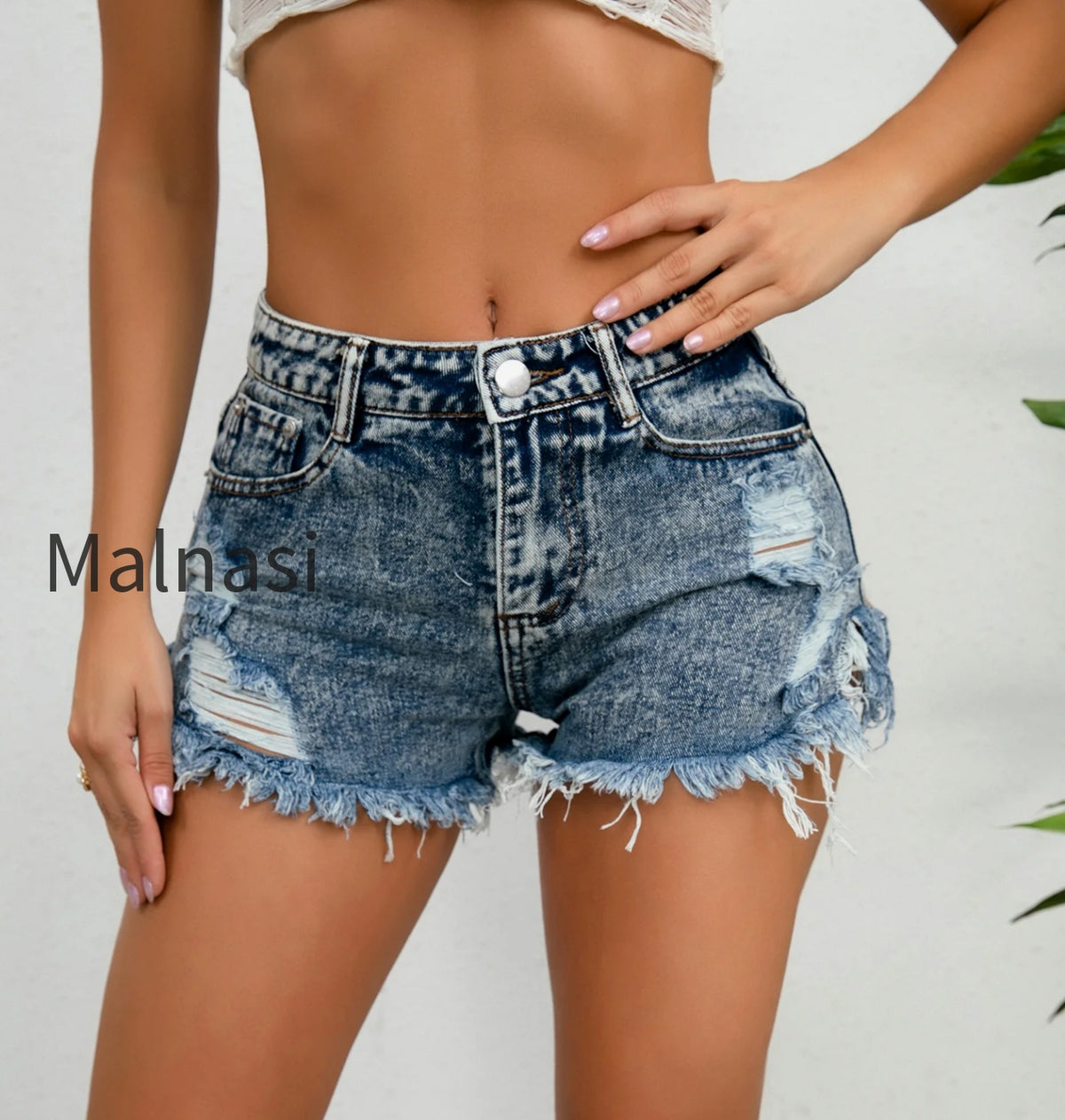 distressed-low-rise-denim-shorts