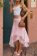 polka-dot-ruffle-asymmetric-skirt