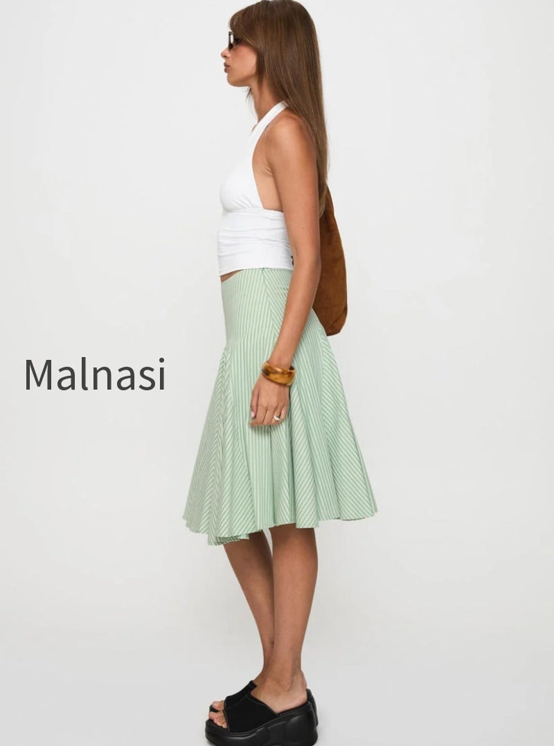evangaleine-pleat-midi-skirt-green-white