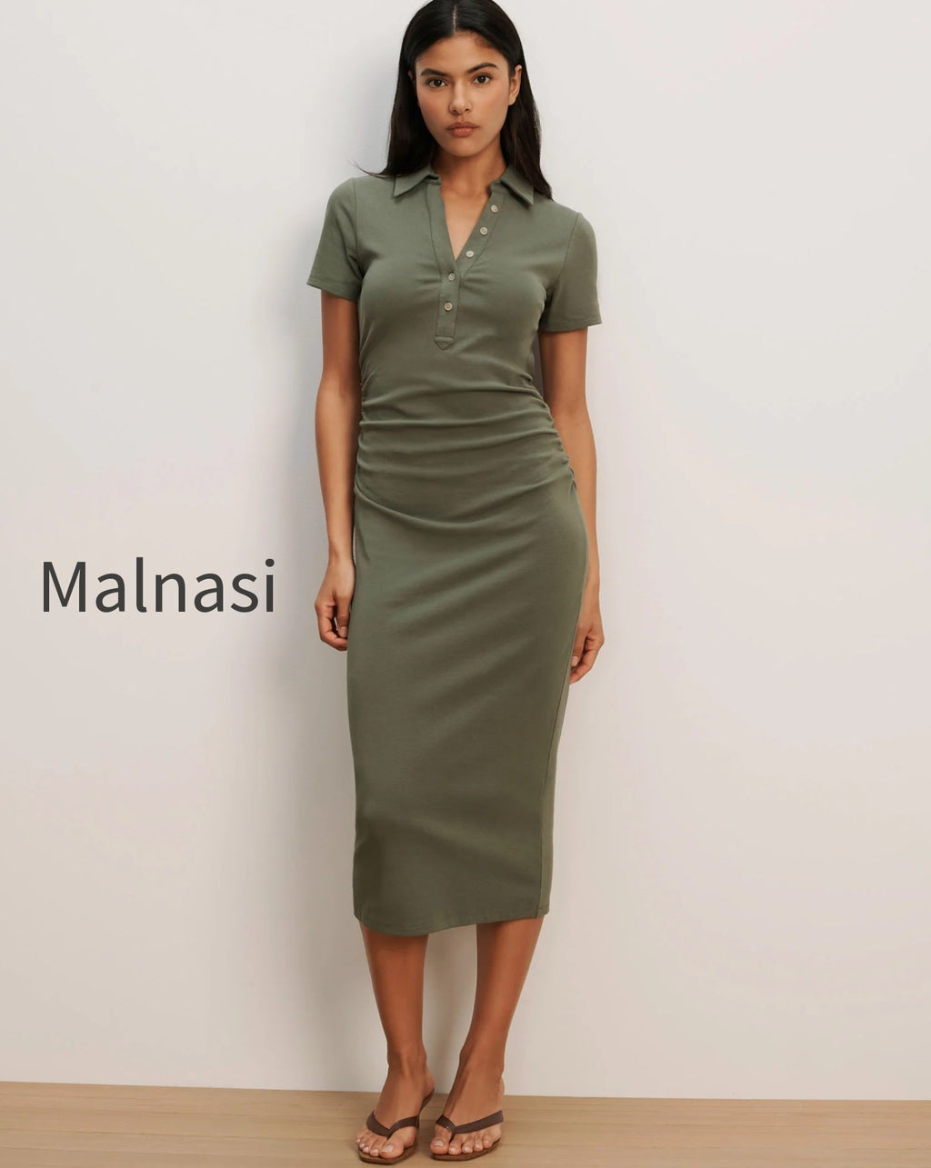 besser-polo-midi-dress-stone-army