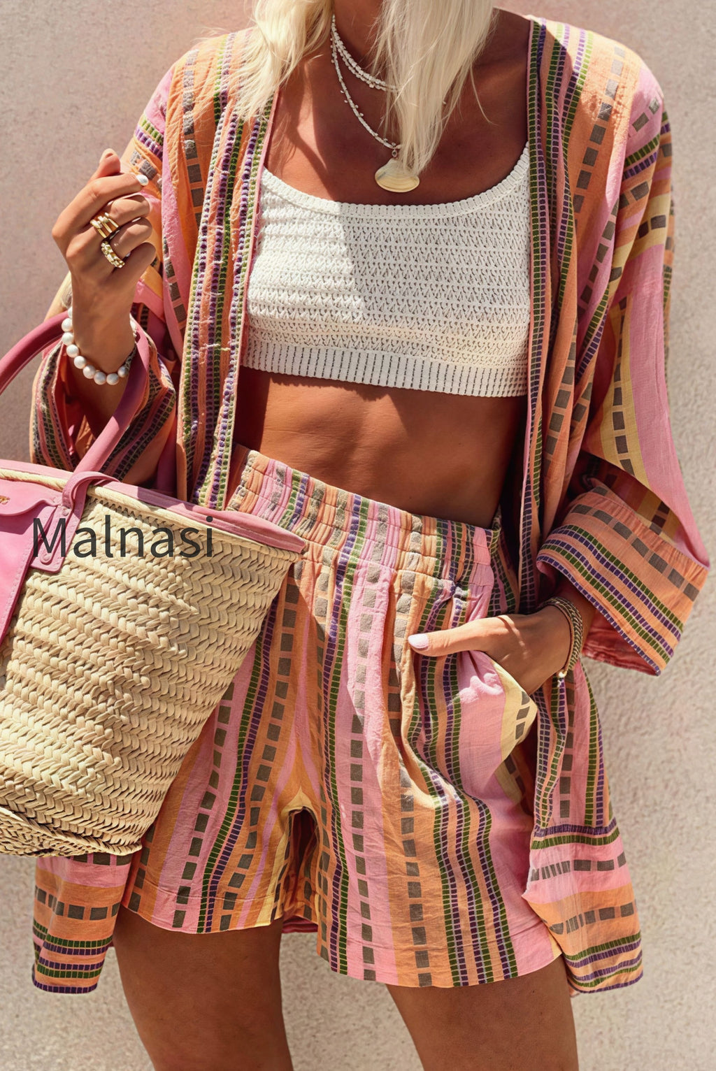 vacation-stripe-loose-two-piece-set