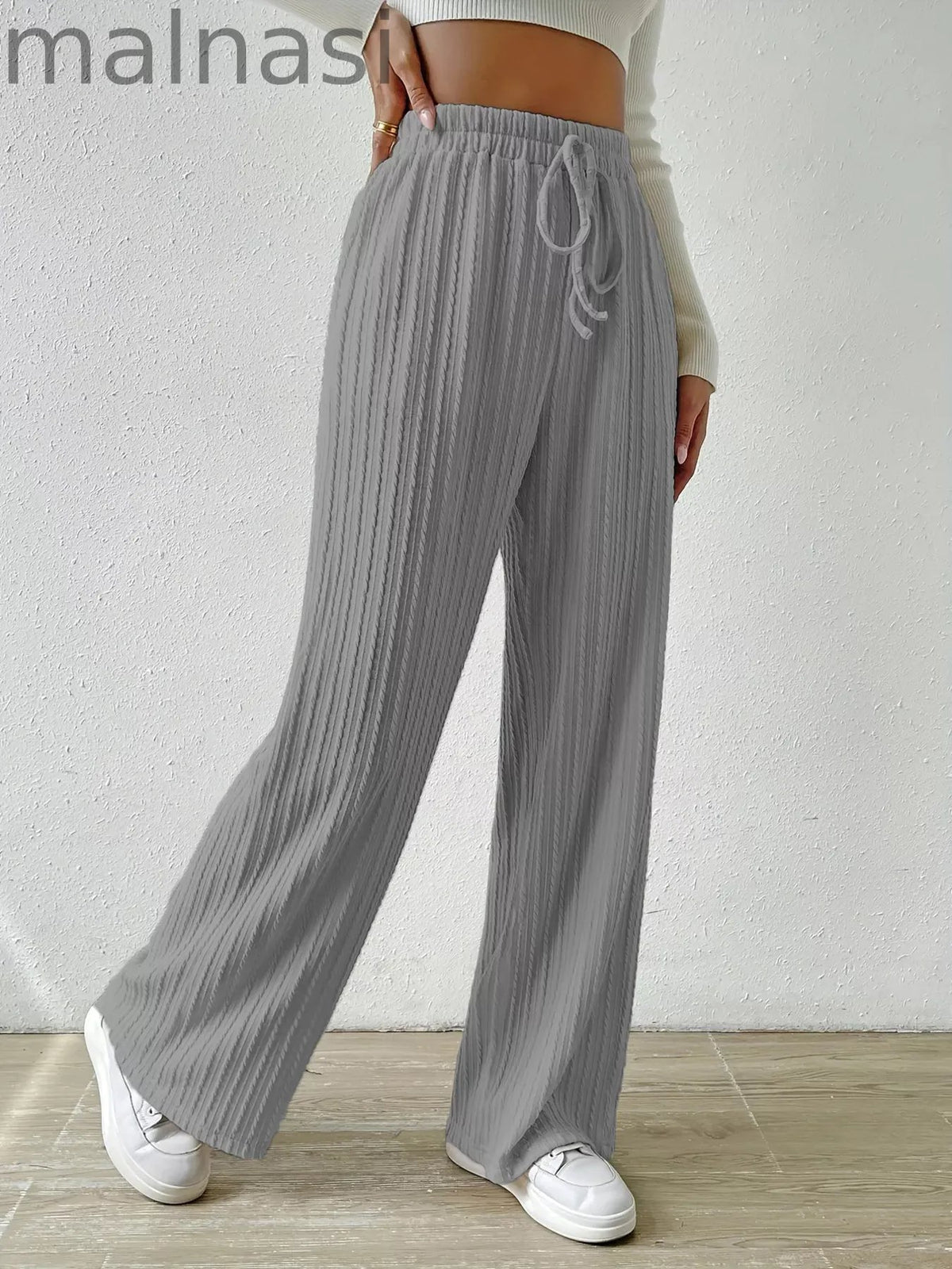Drawstring Wide Leg Pants