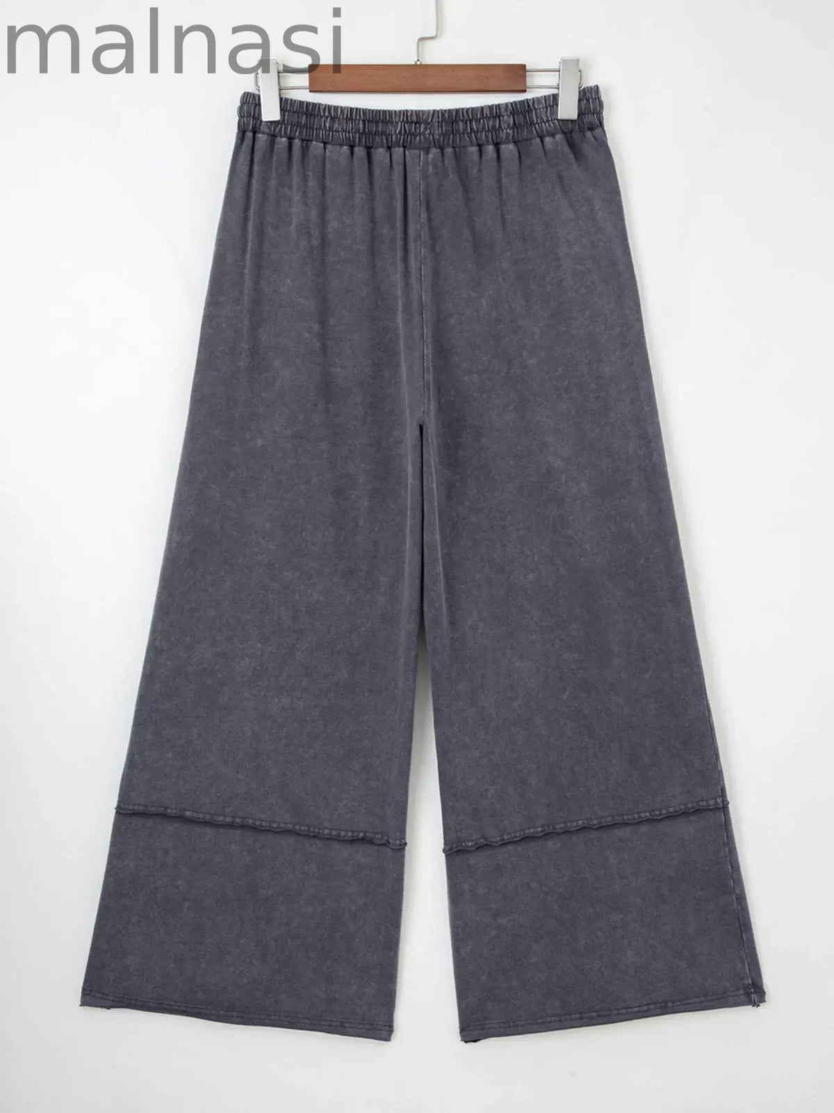 Flower Patch Mineral Washed Terry Knit Cropped Wide Leg Pants