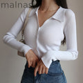 Sexy V-Neck Long Sleeve Lapel Slim Cutout Buttons  Sweaters  Cardigans