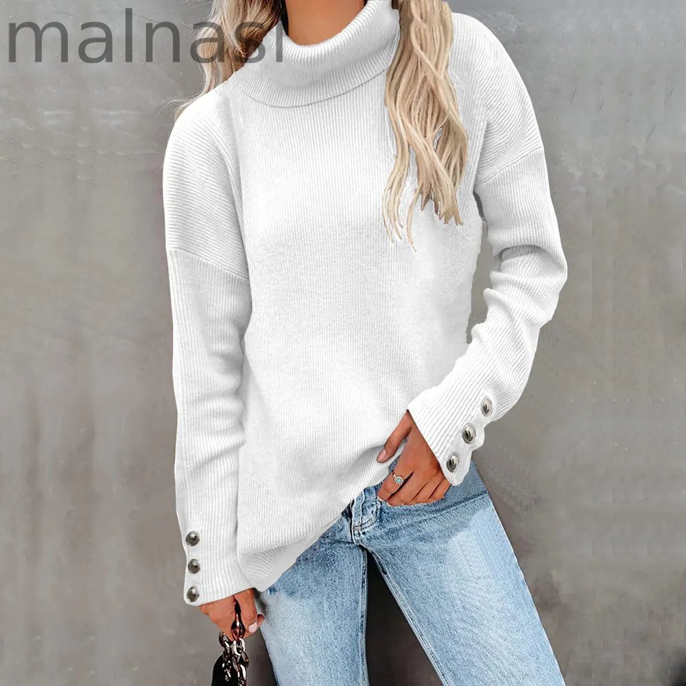 Casual Knitted Turtleneck Wool Pullover Jumper Batwing Sleeve Loose Sweaters