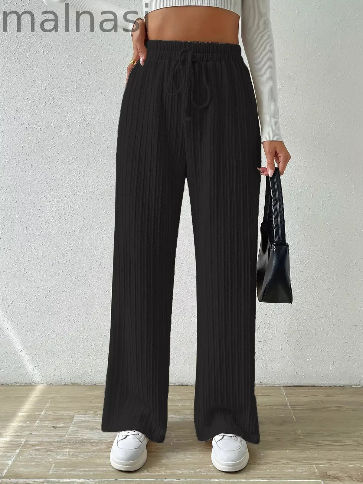 Drawstring Wide Leg Pants