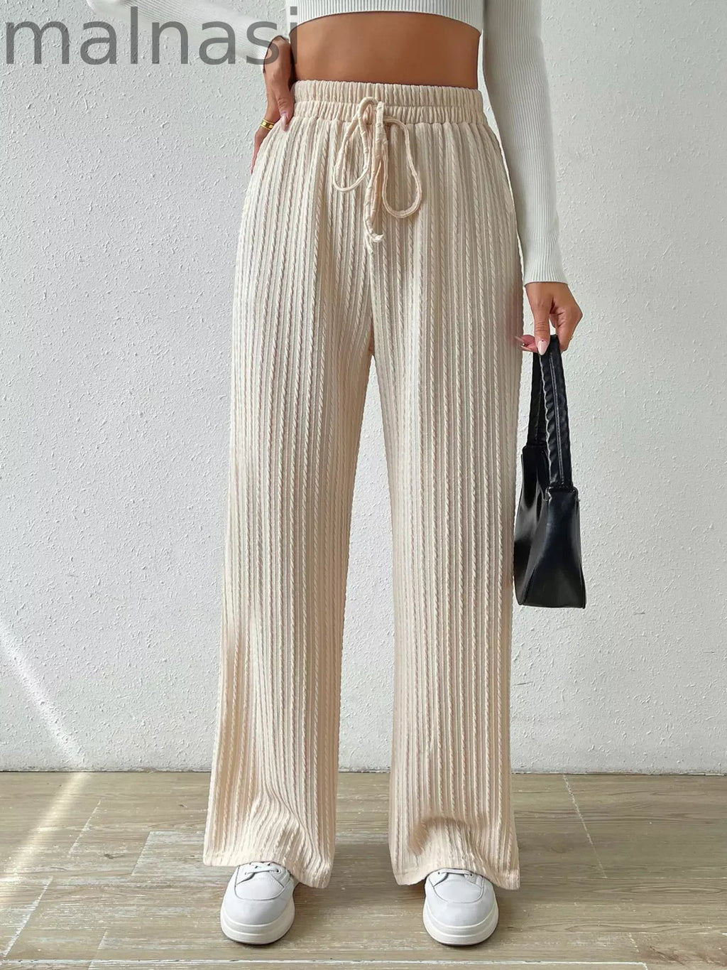 Drawstring Wide Leg Pants