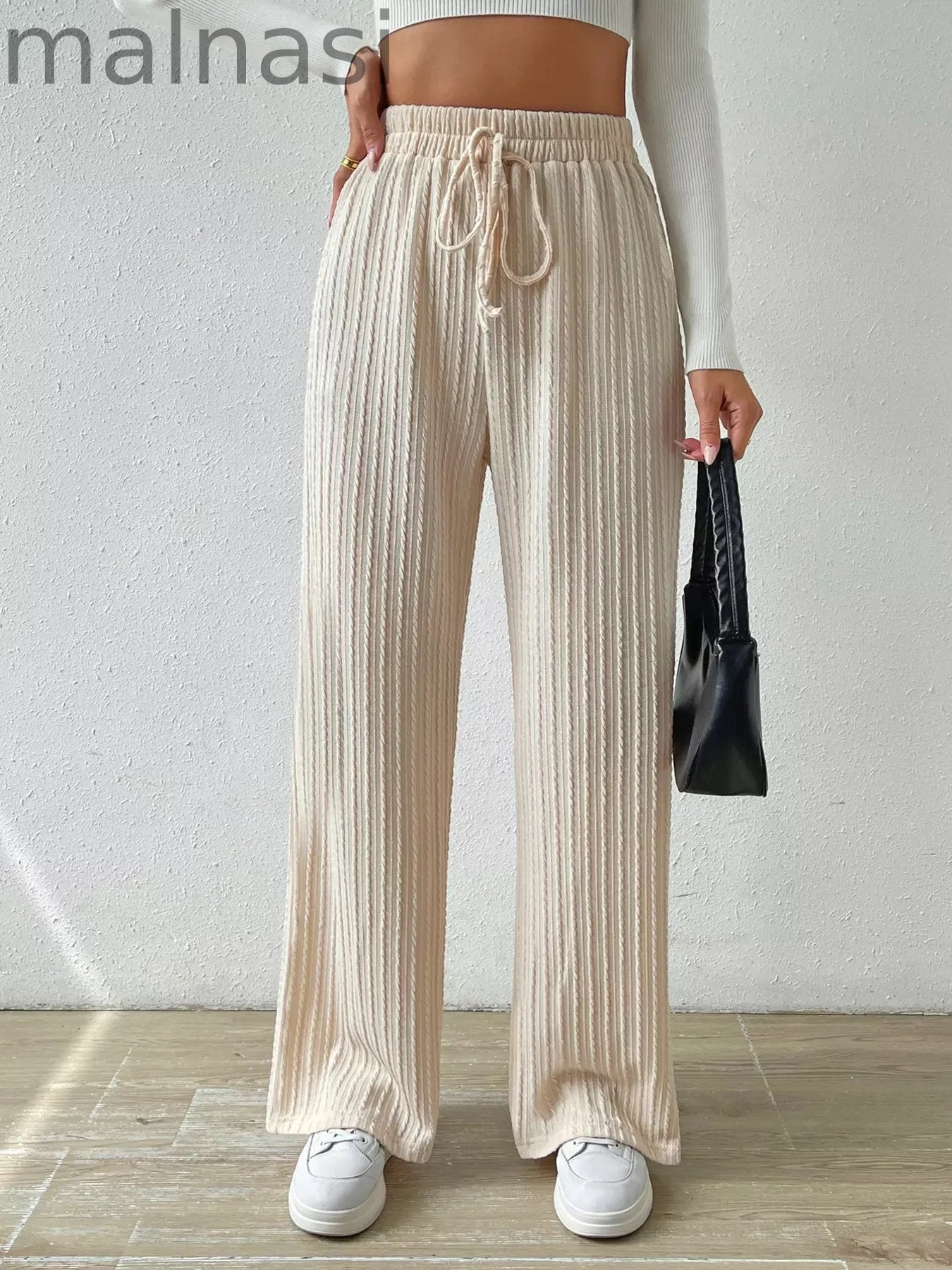 Drawstring Wide Leg Pants