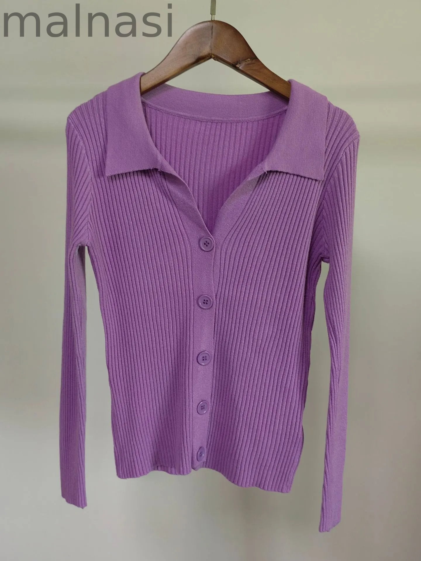 Sexy V-Neck Long Sleeve Lapel Slim Cutout Buttons  Sweaters  Cardigans