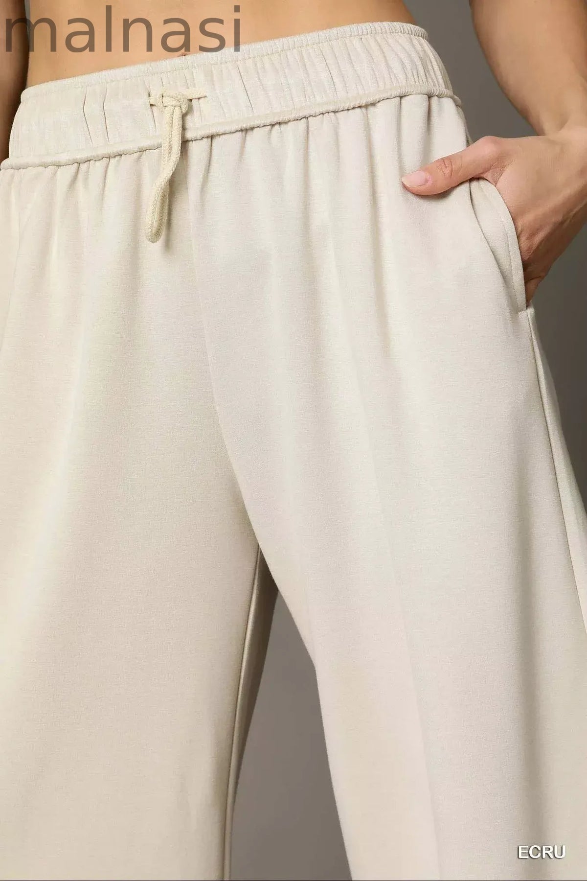 Elastic Drawstring Waistband Wide Leg Pants