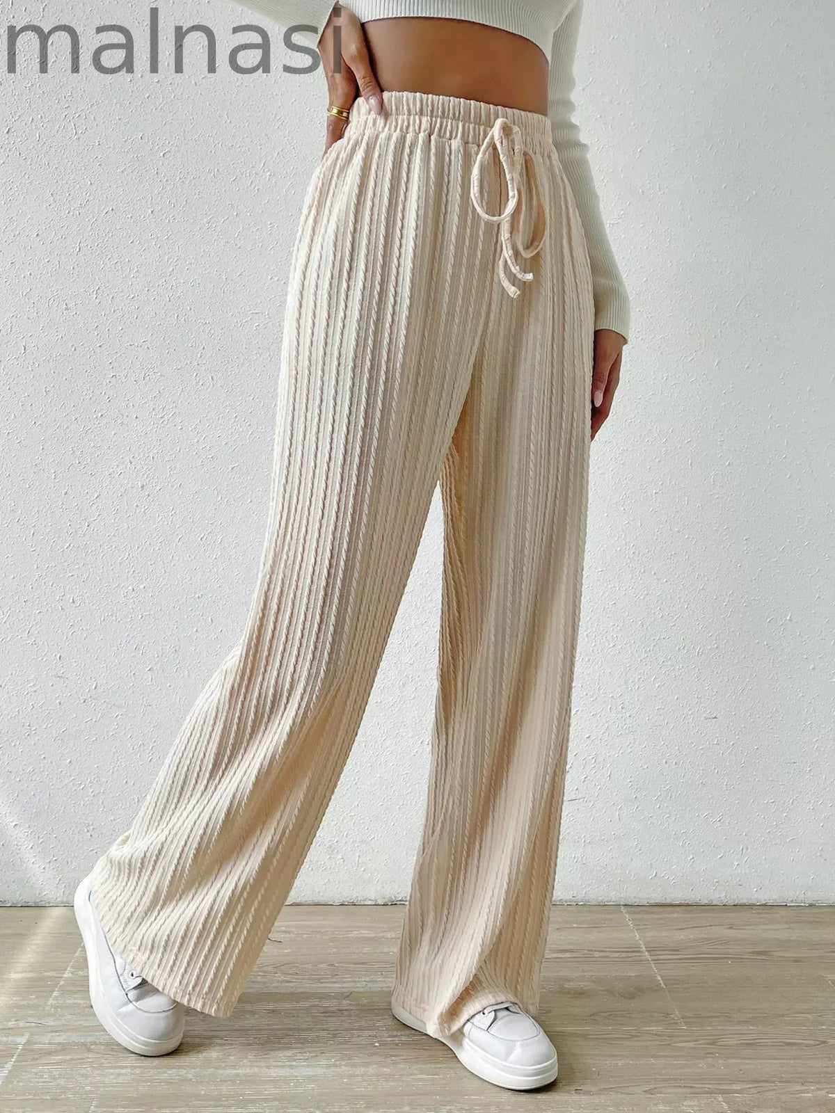 Drawstring Wide Leg Pants