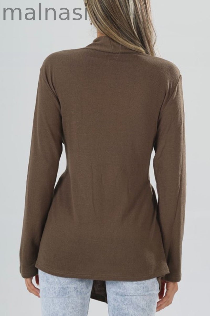 Street Simplicity Solid Bandage V Neck Tops(5 Colors)
