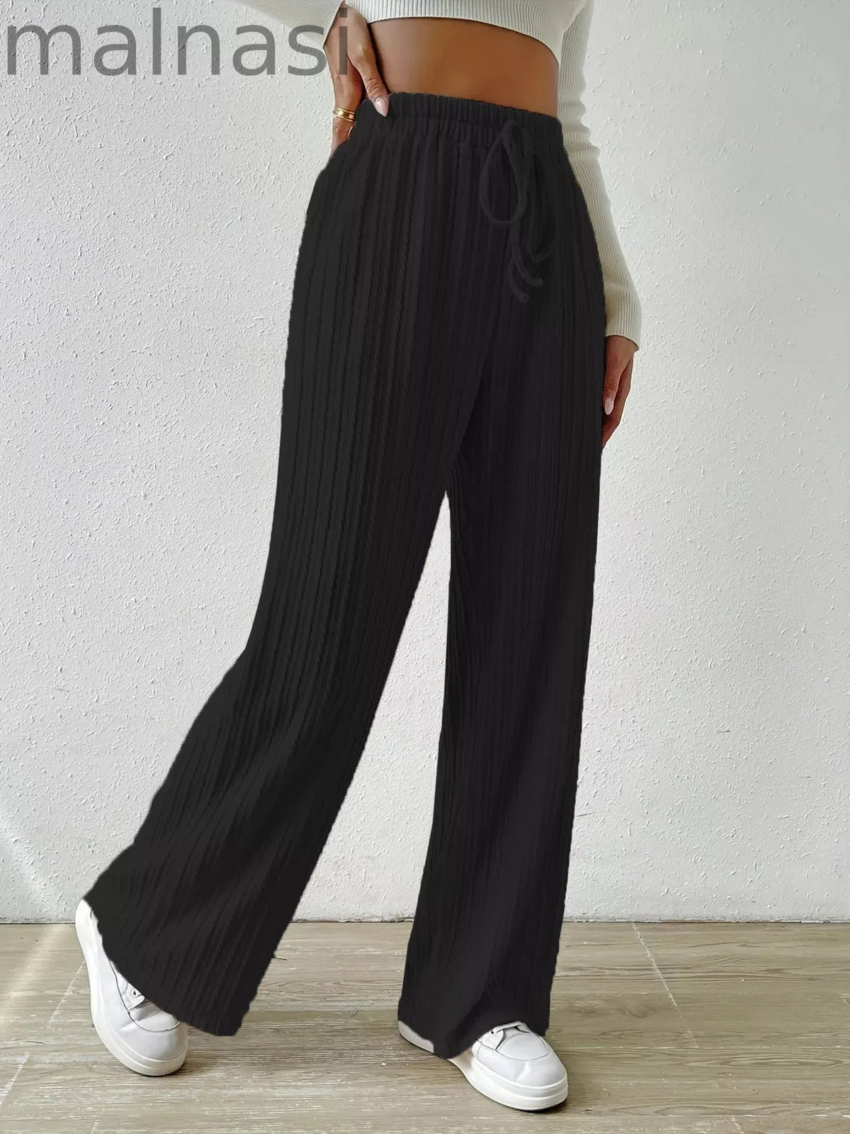 Drawstring Wide Leg Pants