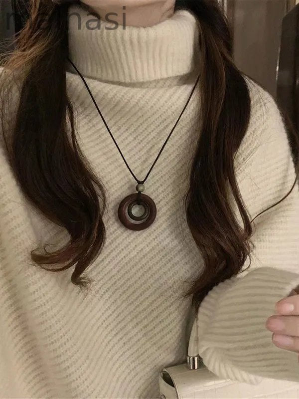 Velvet Solid Color Asymmetric Loose Long Sleeves High Neck Sweater Tops Pullovers Knitwear