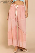 POL Elastic Waistband Wide Leg Pants with Drawstring