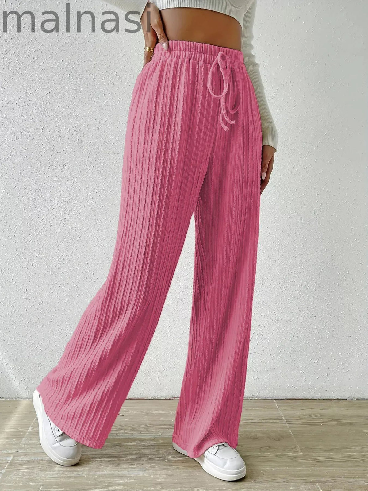 Drawstring Wide Leg Pants